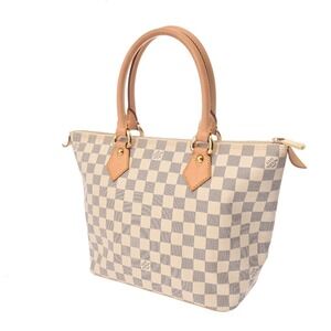 Louis Vuitton Damier Canvas White Azur Handbag Saleya